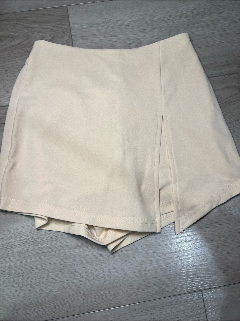 Cream Women's Skort with Front Slit